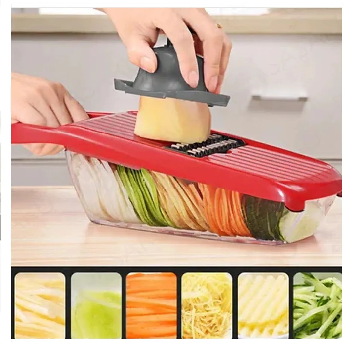 OTTOWARE - Rallador Cortador de Verduras y Frutas 6 en 1