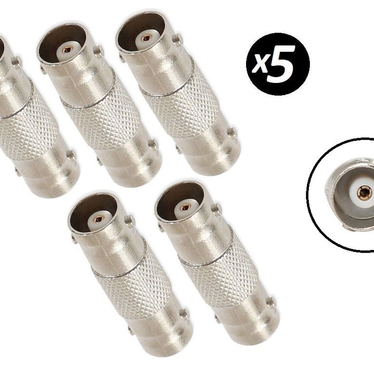 GENERICO - UNION BNC HEMBRA x 5 UNIDADES CCTV CÁMARAS DVR