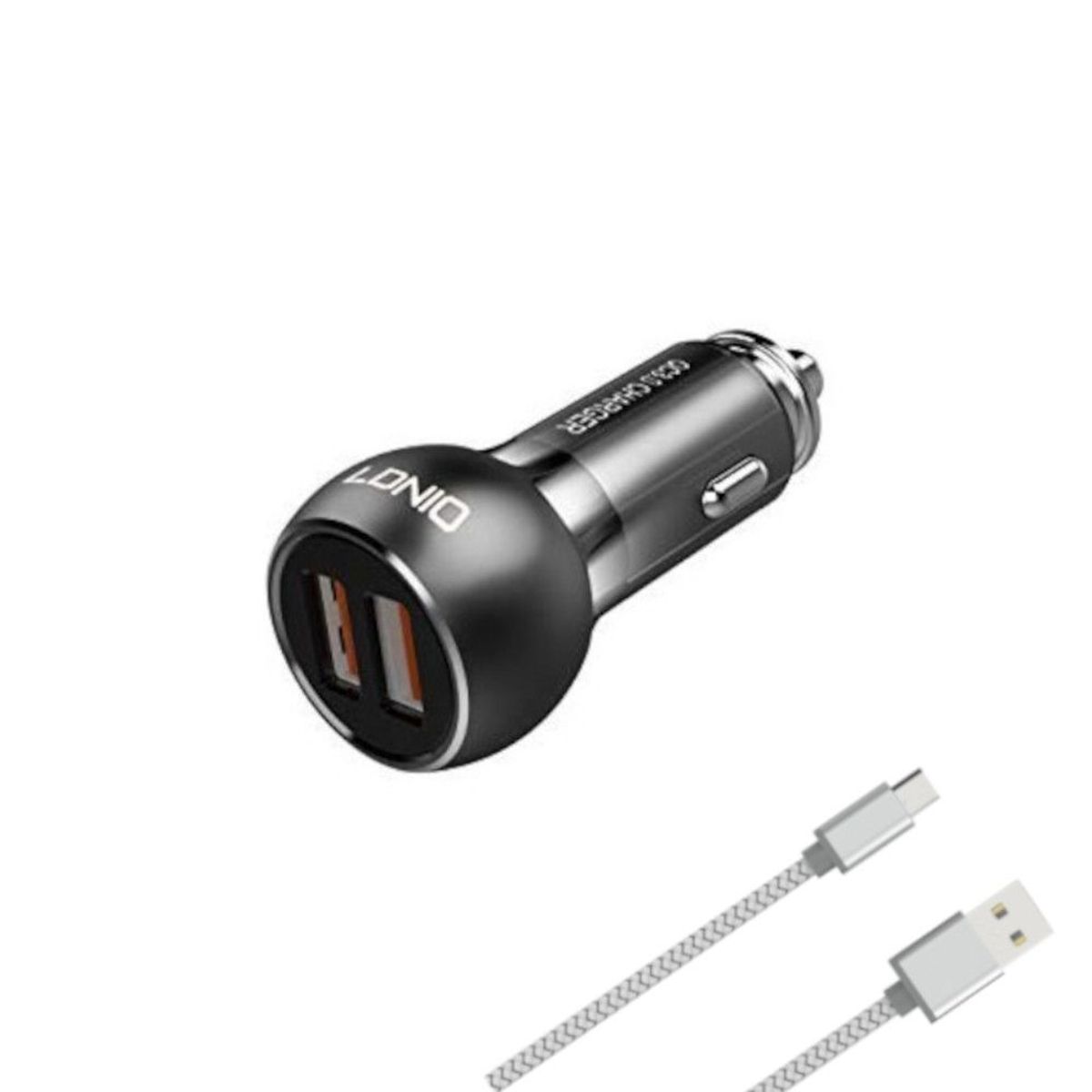 LDNIO - Cargador Metálico de Celular Súper Rápido para Automóvil 36W Doble USB