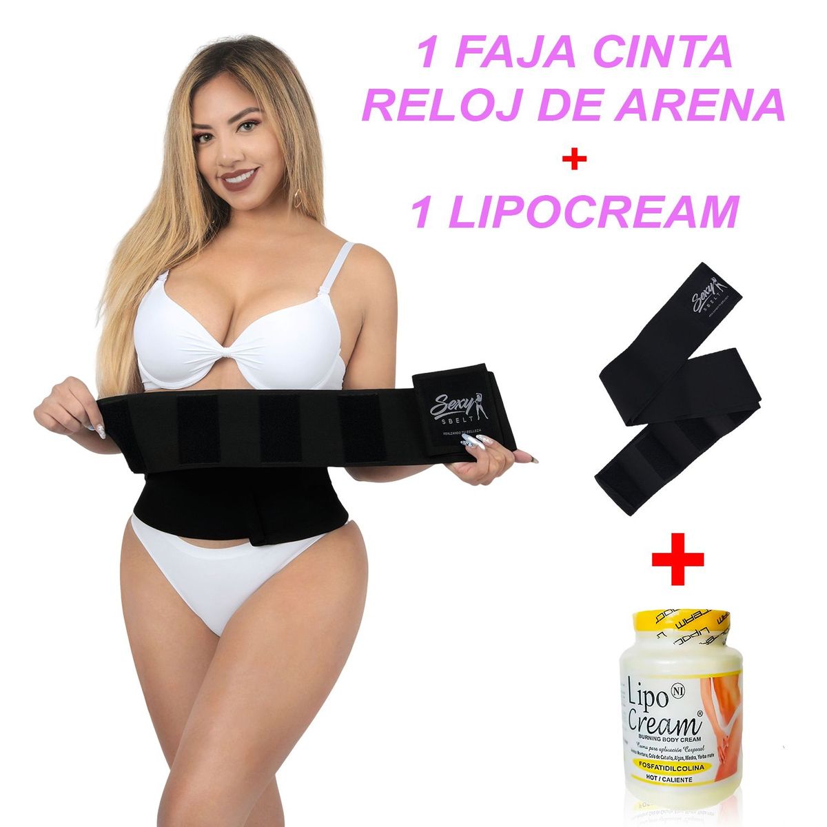 GENERICO - Faja Cinta Moldeadora Reloj de Arena Más 1 Lipocream