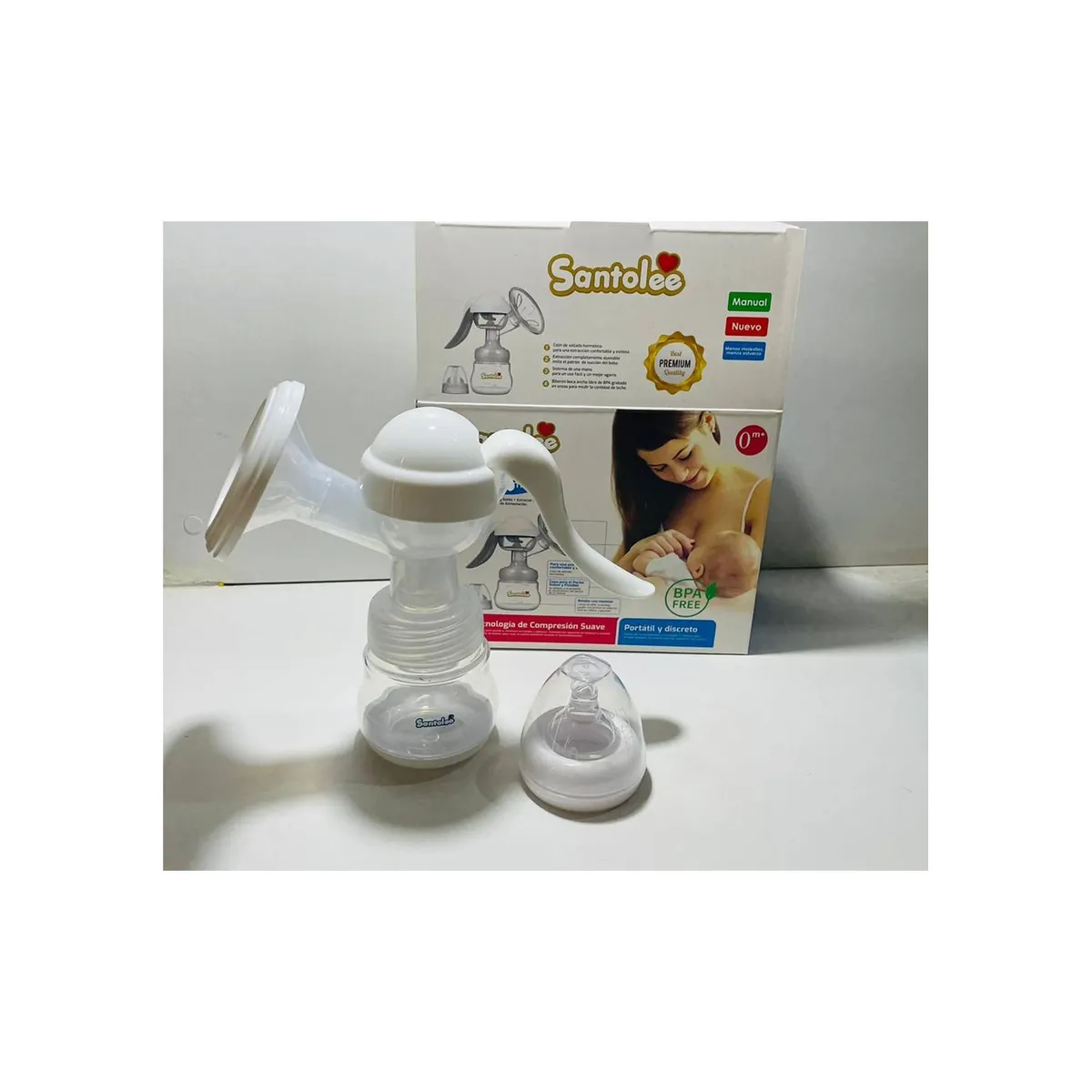 SANTOLEE - Extractor  Leche Materna Biberon Manual 2en1 Santolee color aleatorio