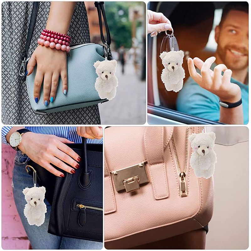 GENERICO - 2 Llaveros Oso de peluche Kawaii colgante mochila bolso