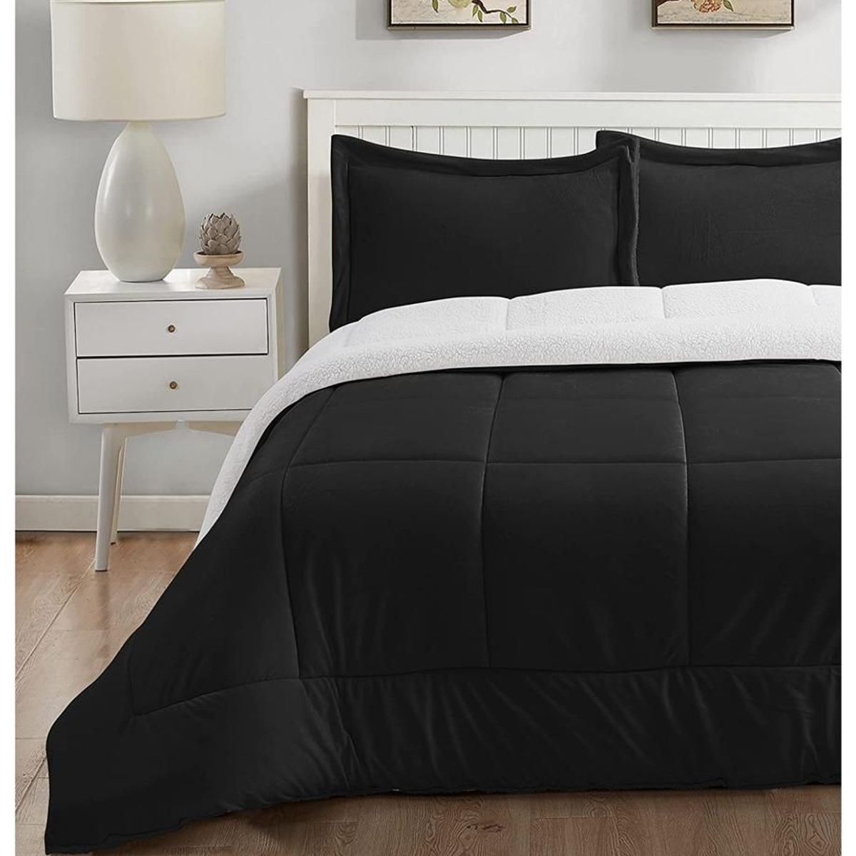 TEFI HOME - Edredón Sherpa Negro QUEEN