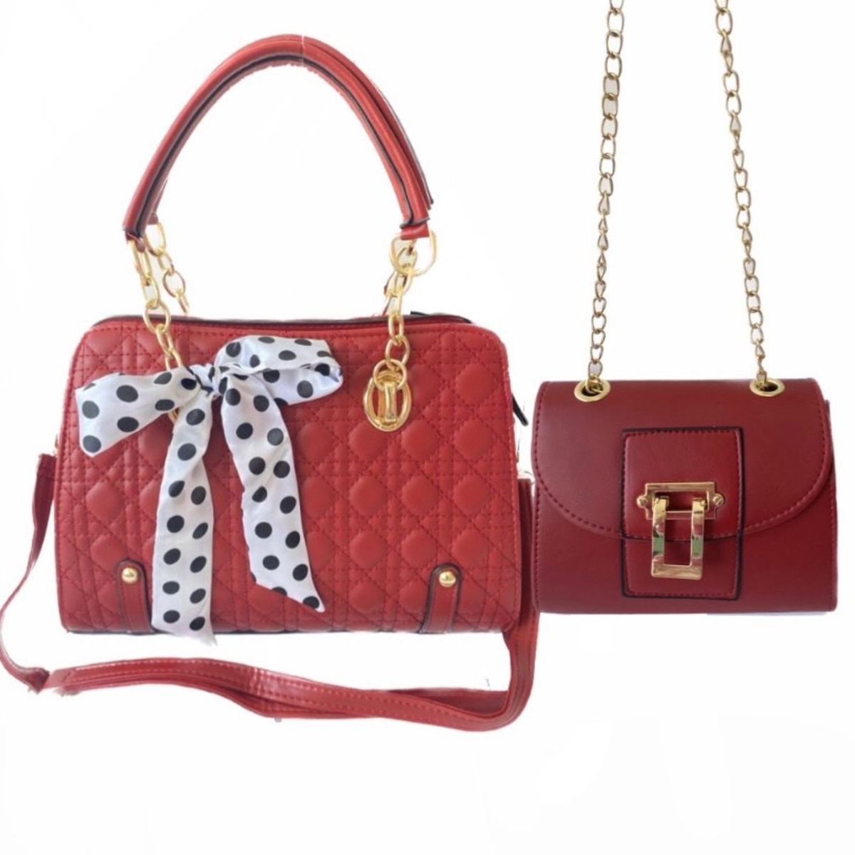 GENERICO - Carteras set de 2  Goldie Set de Hombro con Cadena Cierre Broche