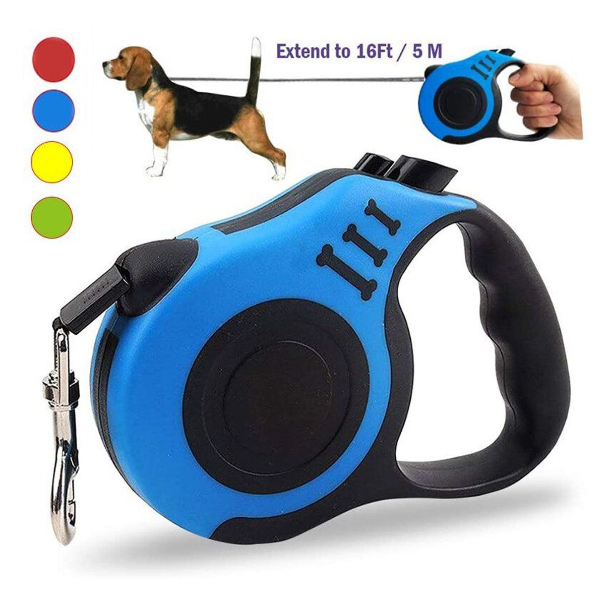 DOSS - Correa retráctil para perros hasta 1 6 kg 5 metros -