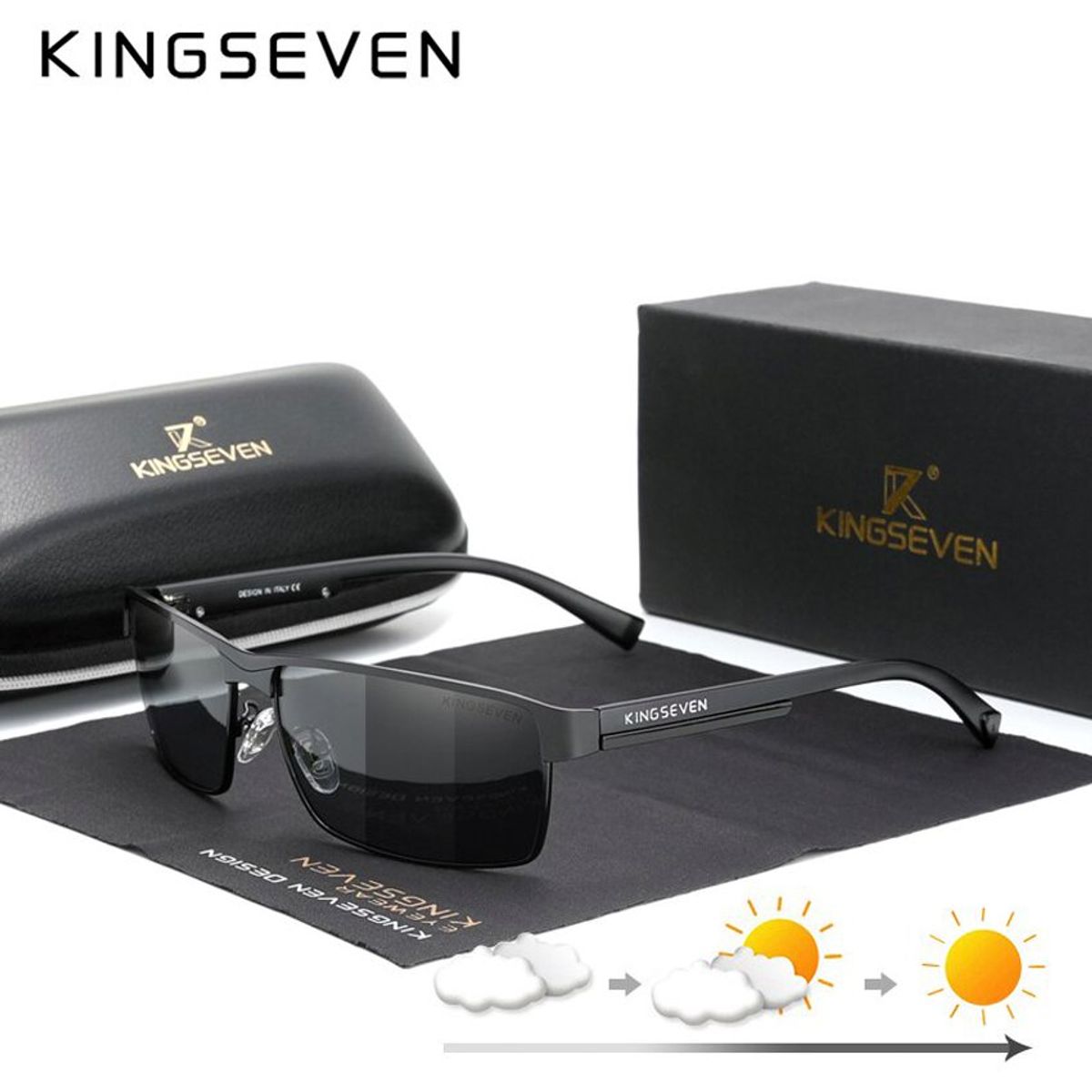 KINGSEVEN - Lentes de Sol polarizado fotocromatico kingseven uv400