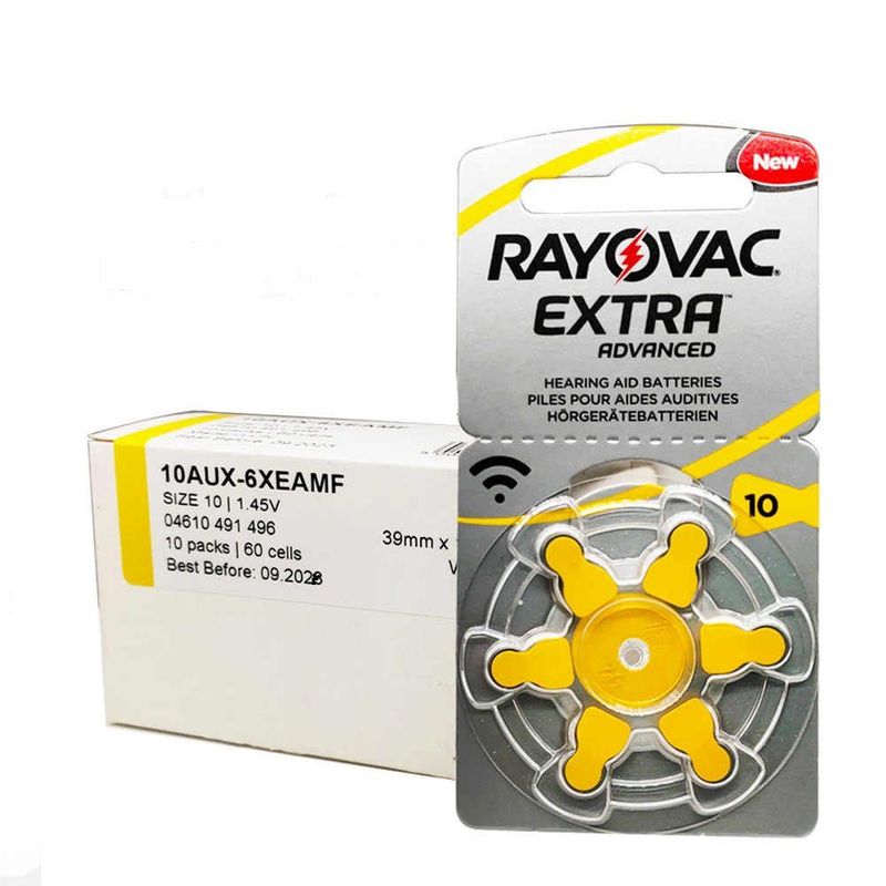 RAYOVAC - CAJA DE 60 PILAS PARA AUDIFONOS MEDICADOS RAYOVAC 10