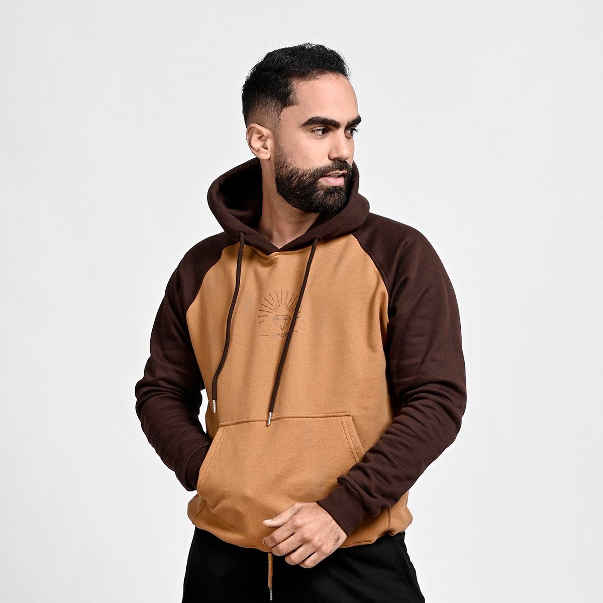 GENERICO - Polera de algodón franelada color marrón camello cabana hombre Arcoi