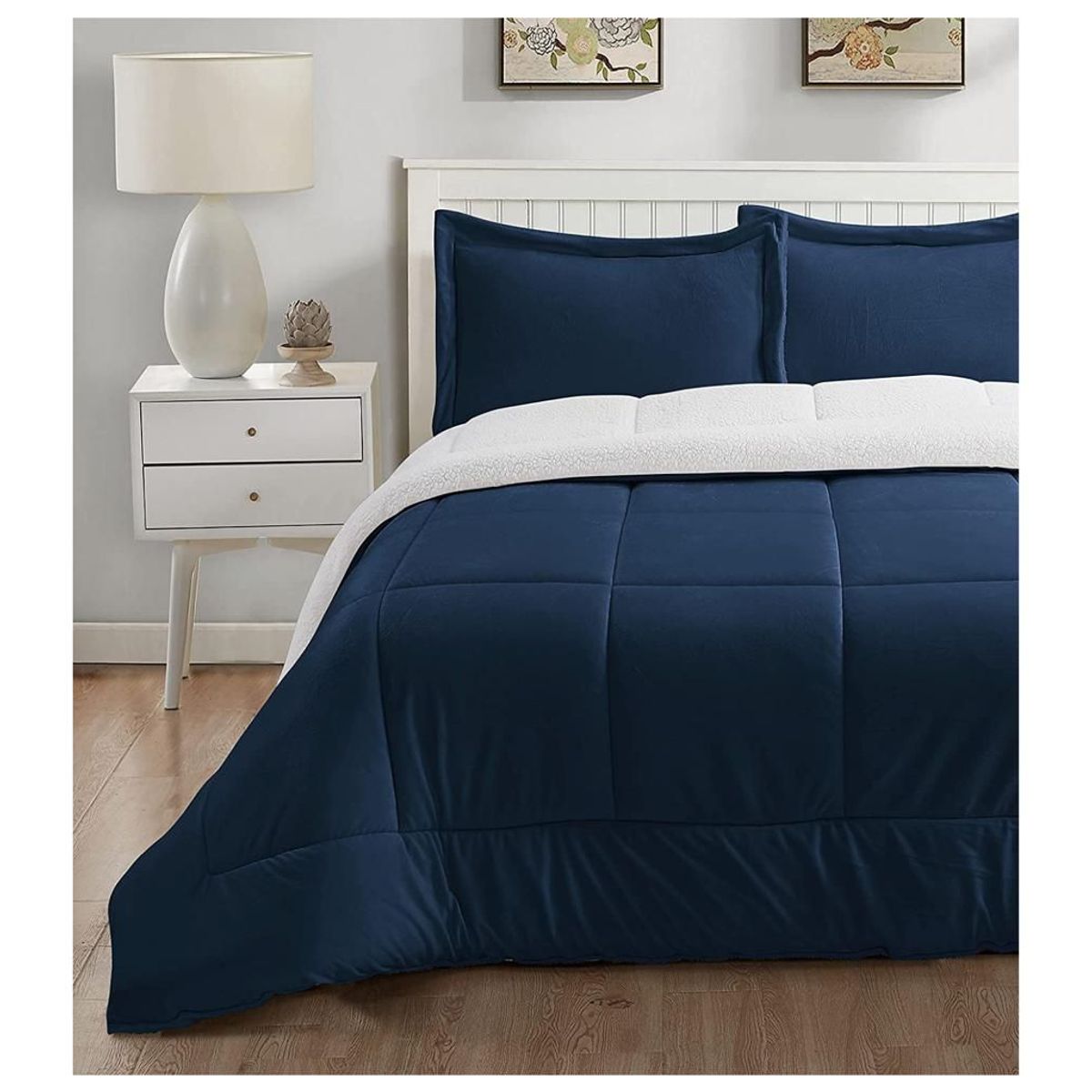 TEFI HOME - Edredón Sherpa Azul Marino 1.5 PLAZA