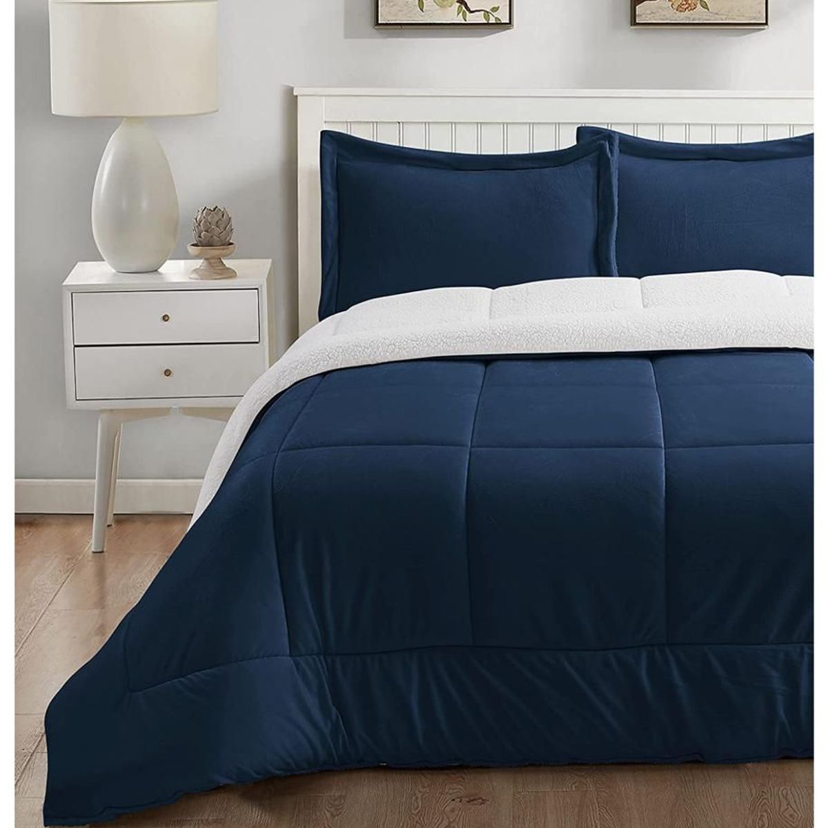 TEFI HOME - Edredón Sherpa Azul Marino 2 PLAZAS