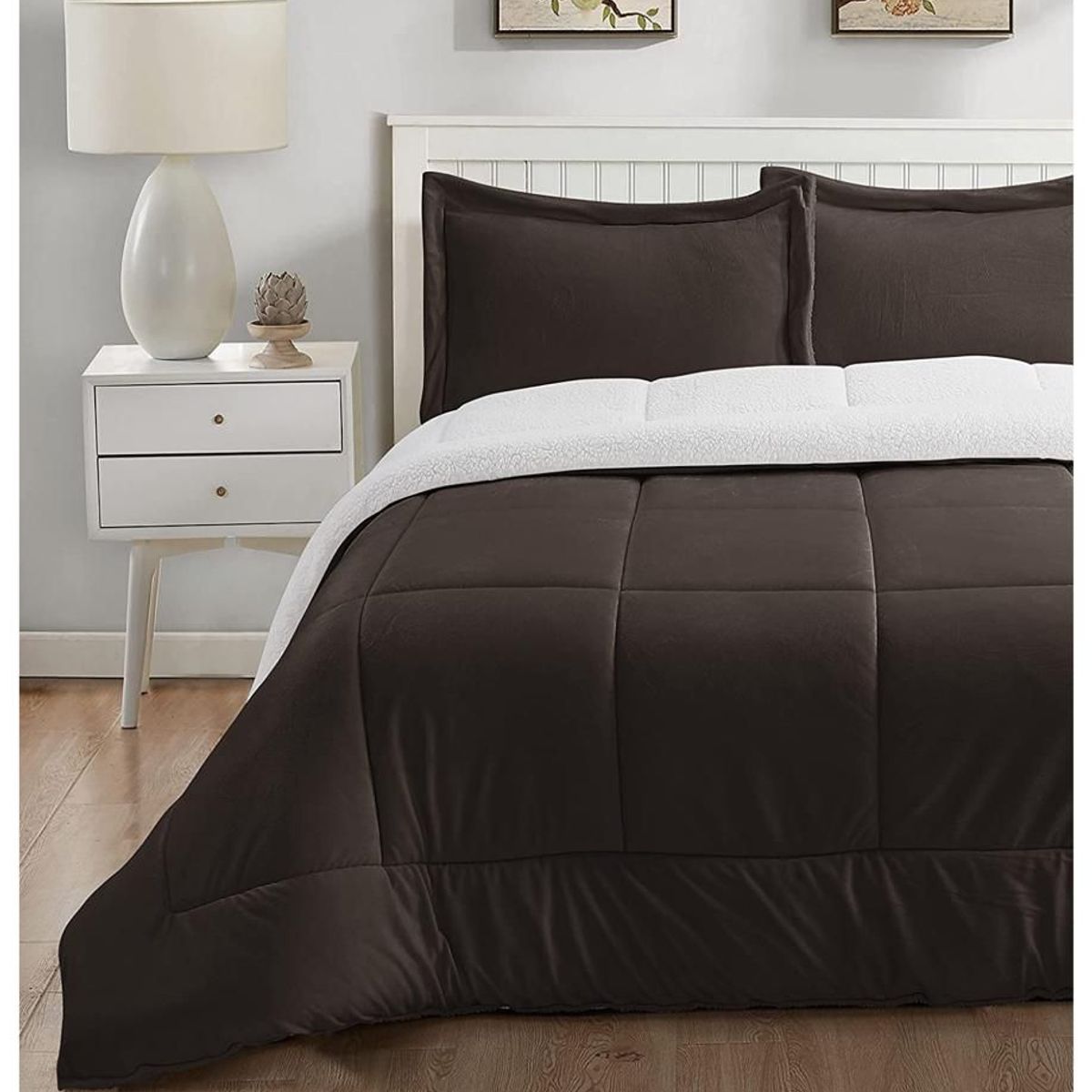 TEFI HOME - Edredón Sherpa Marrón 1.5 PLAZA