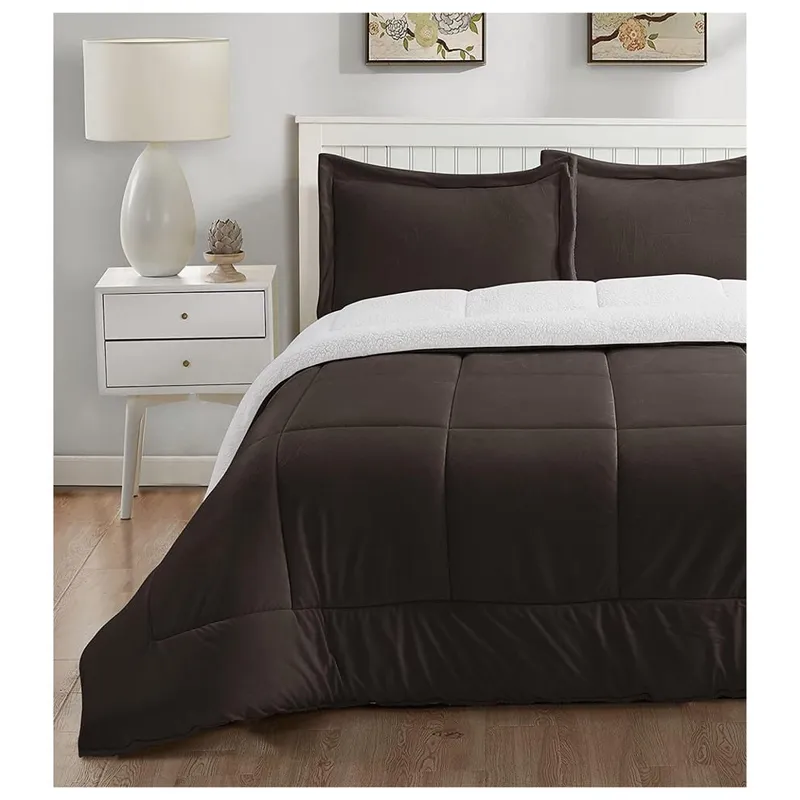 TEFI HOME - Edredón Sherpa Marrón 2 PLAZAS