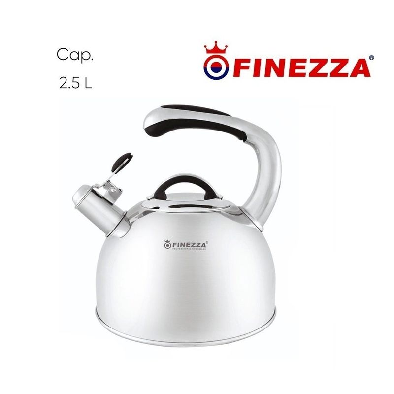 FINEZZA - Tetera Finezza 2.5 lt. Acero Inoxidable Alta Calidad