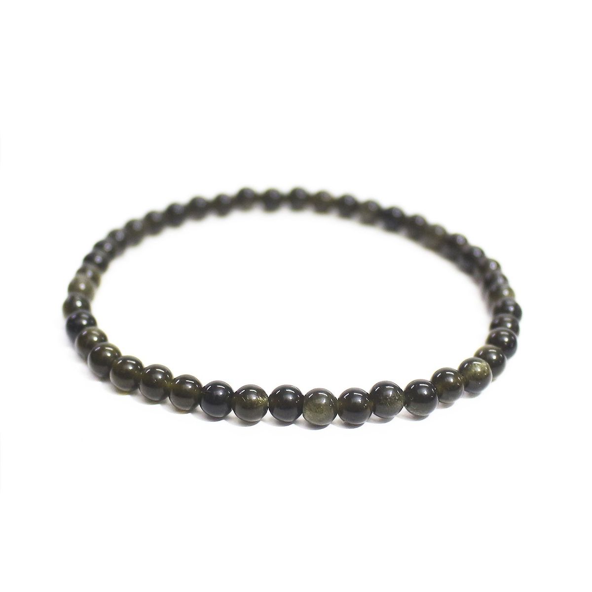 MANYA - Pulsera De Obsidiana Dorada Pequeña Regulable - Manya