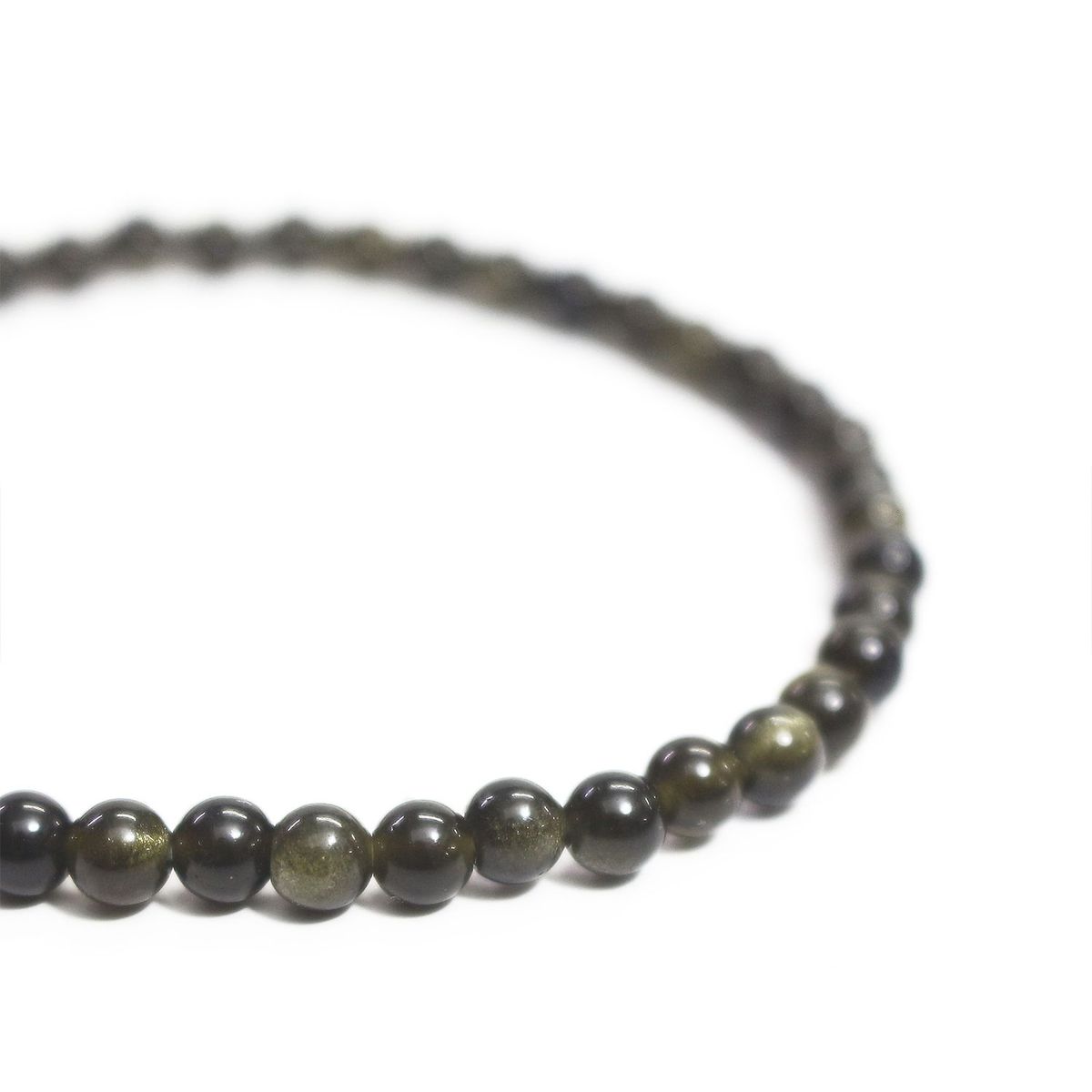 MANYA - Pulsera De Obsidiana Dorada Pequeña Regulable - Manya