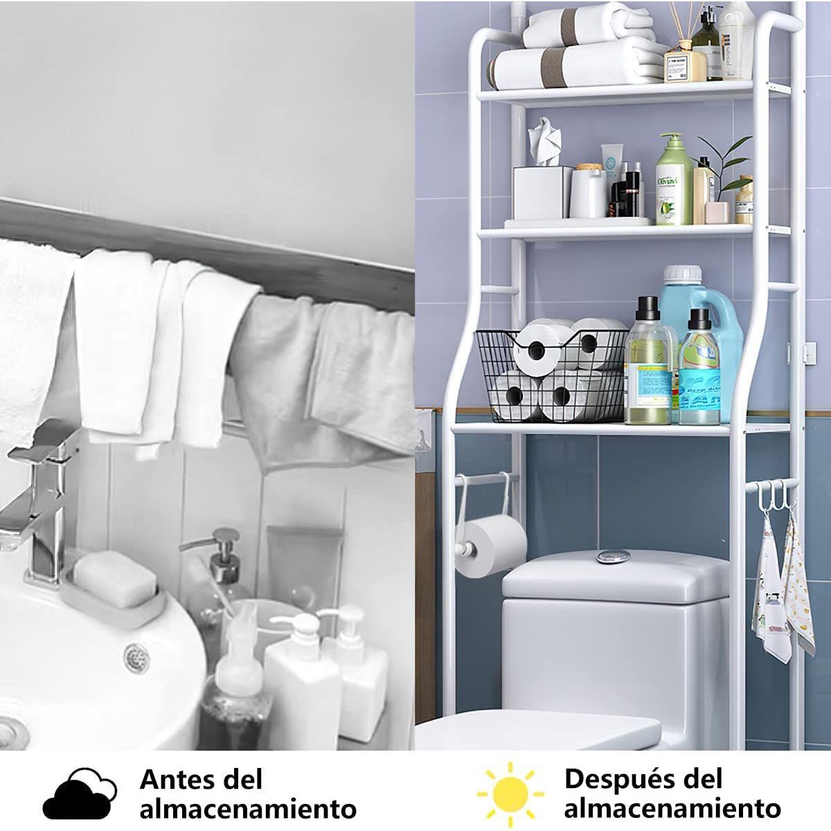 OEM - Organizador Sobre inodoro de 3 Niveles de estantes