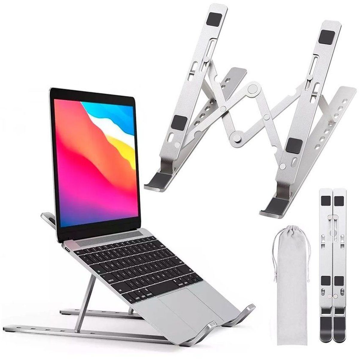 GENERICO - Base Soporte Aluminio Laptop Notebook MacBook Tabletas ajustable