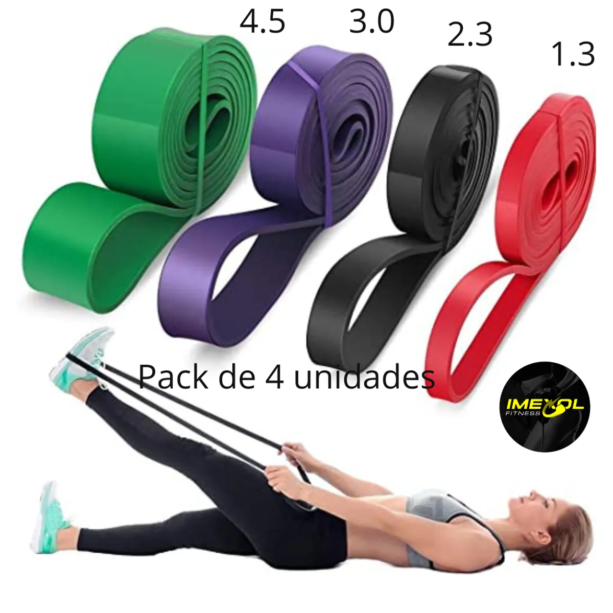 GENERICO - BANDAS DOMINADAS CROSSFIT X 4 UNIDADES