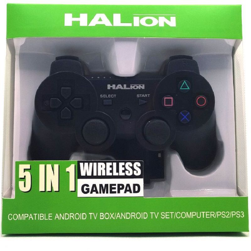HALION - Mando Inalámbrico Recargable Halion 5 en 1 pc/ps2/ps3/tv box