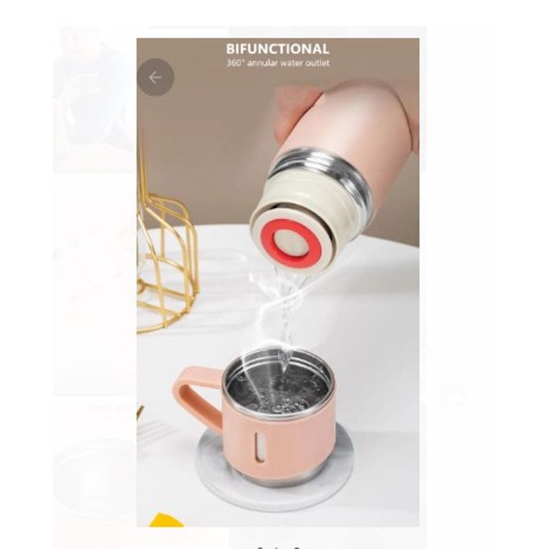 GENERICO - Termo 500 ml acero inoxidable Palo Rosa de calidad