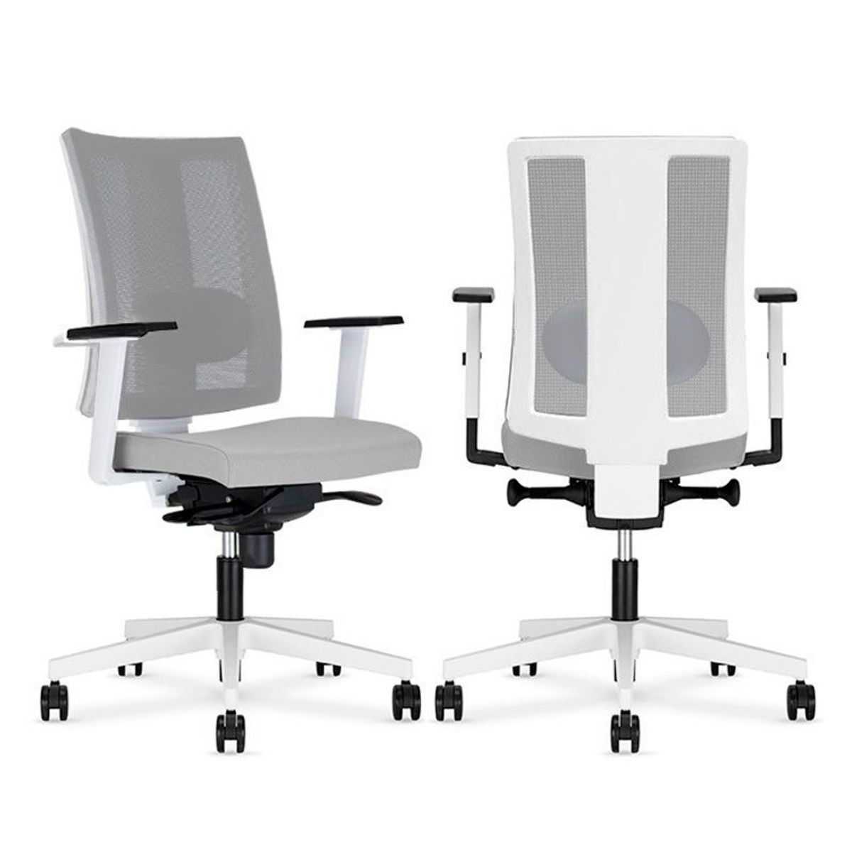 ZIYAZ - Silla De Oficina Ergonómica Nowy Styl Navigo Mesh Lux Gris