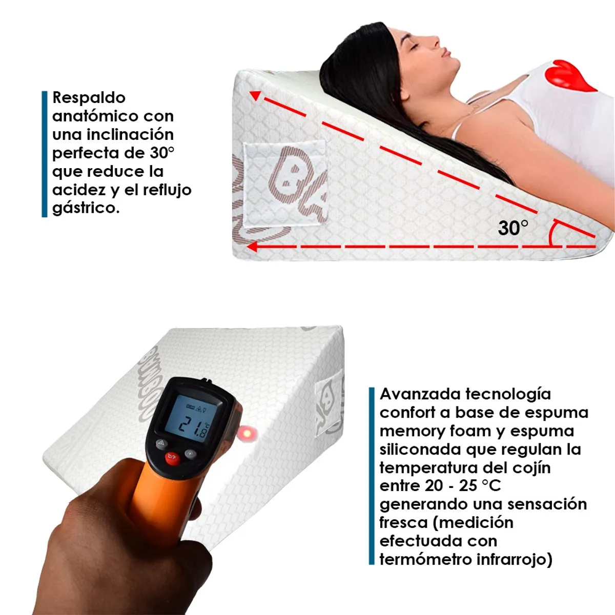 TERAFLEX - Almohada Antireflujo Bamboo Memory Foam