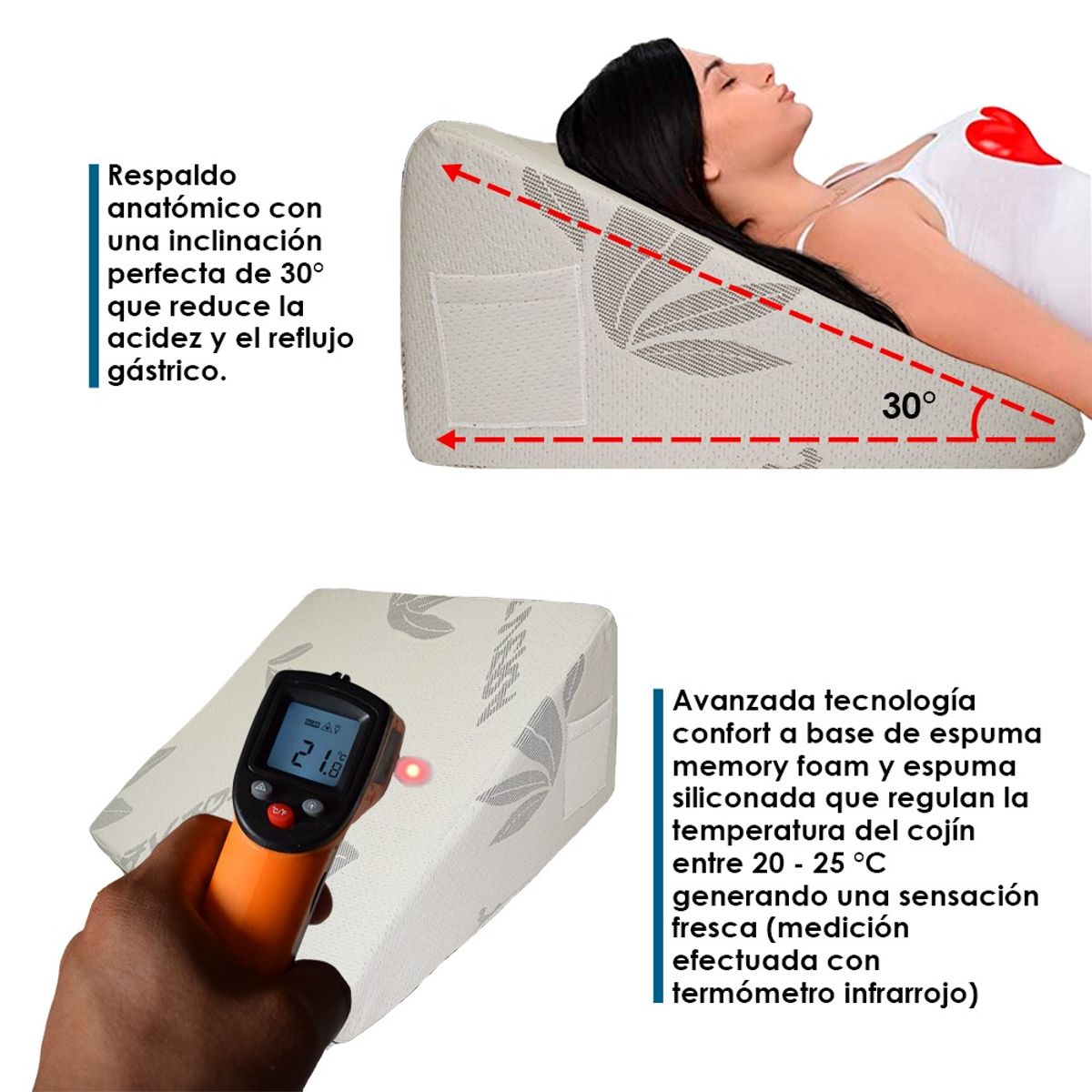 TERAFLEX - Almohada Antireflujo Aloe Vera Memory Foam