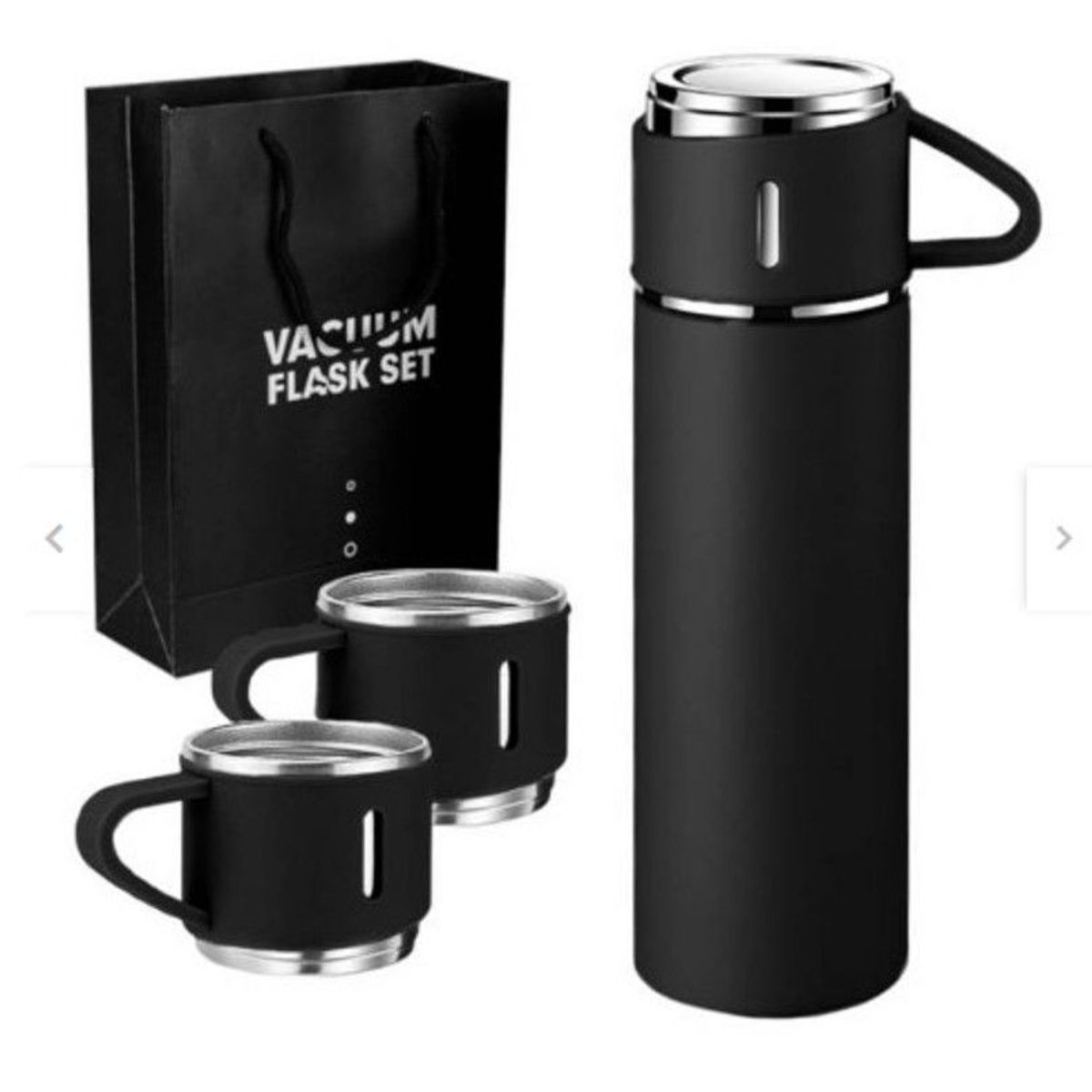 GENERICO - Termo 500 ml acero +3 tazas+Caja de presentación y bolsa