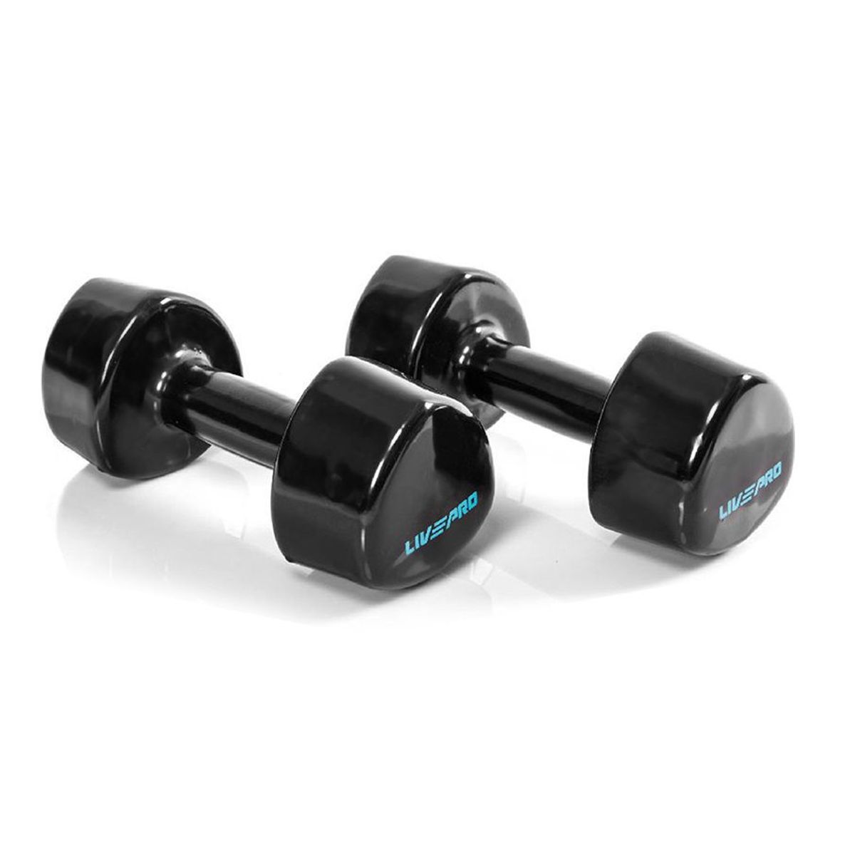 LIVE UP - Set Pesas 8 Kilos x2 Vinilo Studio Dumbbells
