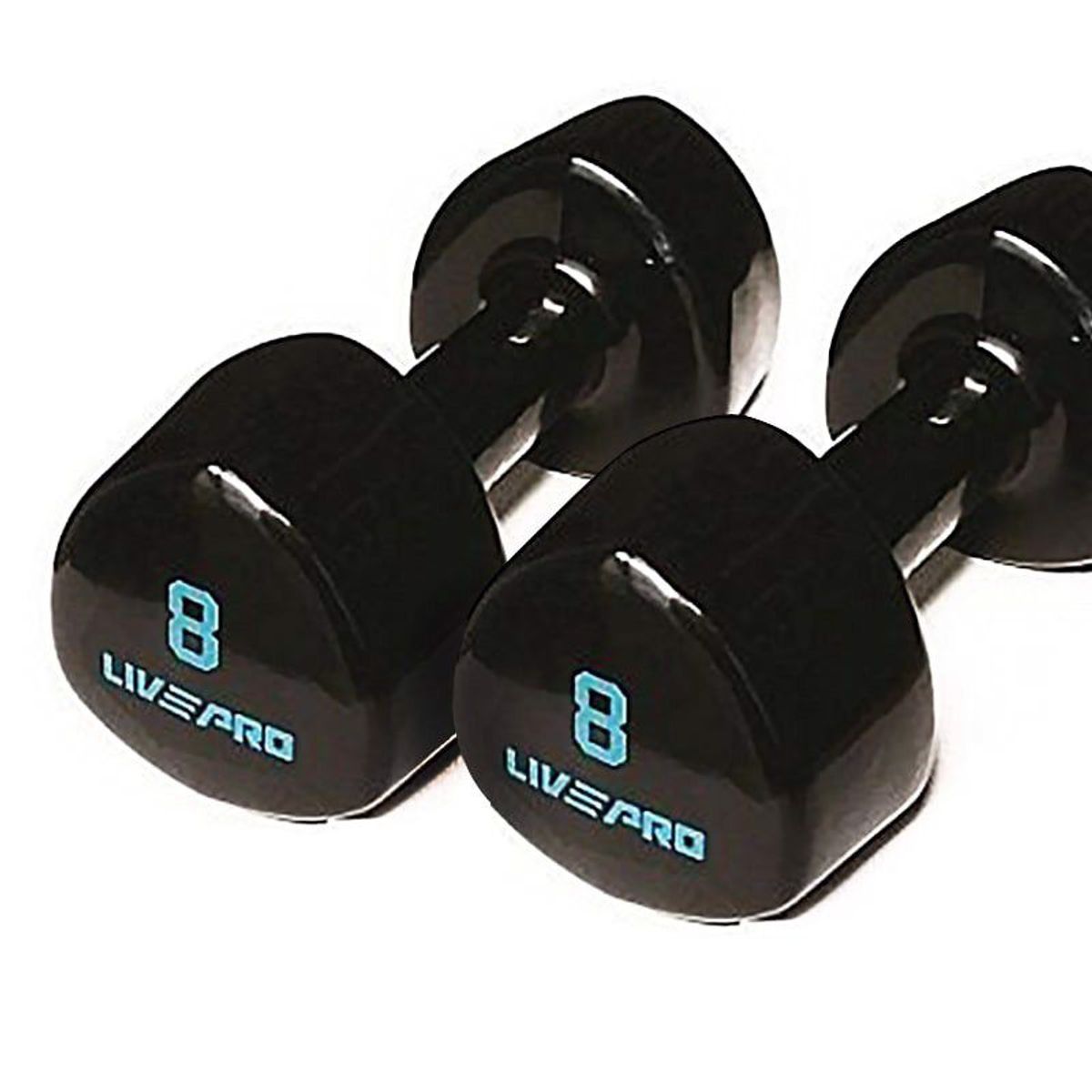 LIVE UP - Set Pesas 8 Kilos x2 Vinilo Studio Dumbbells