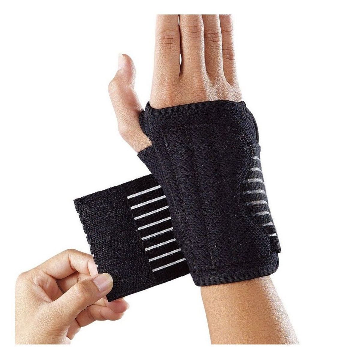 TODO FIT - MUÑEQUERA CON FÉRULA PARA MUÑECA NEGRO TODO FIT