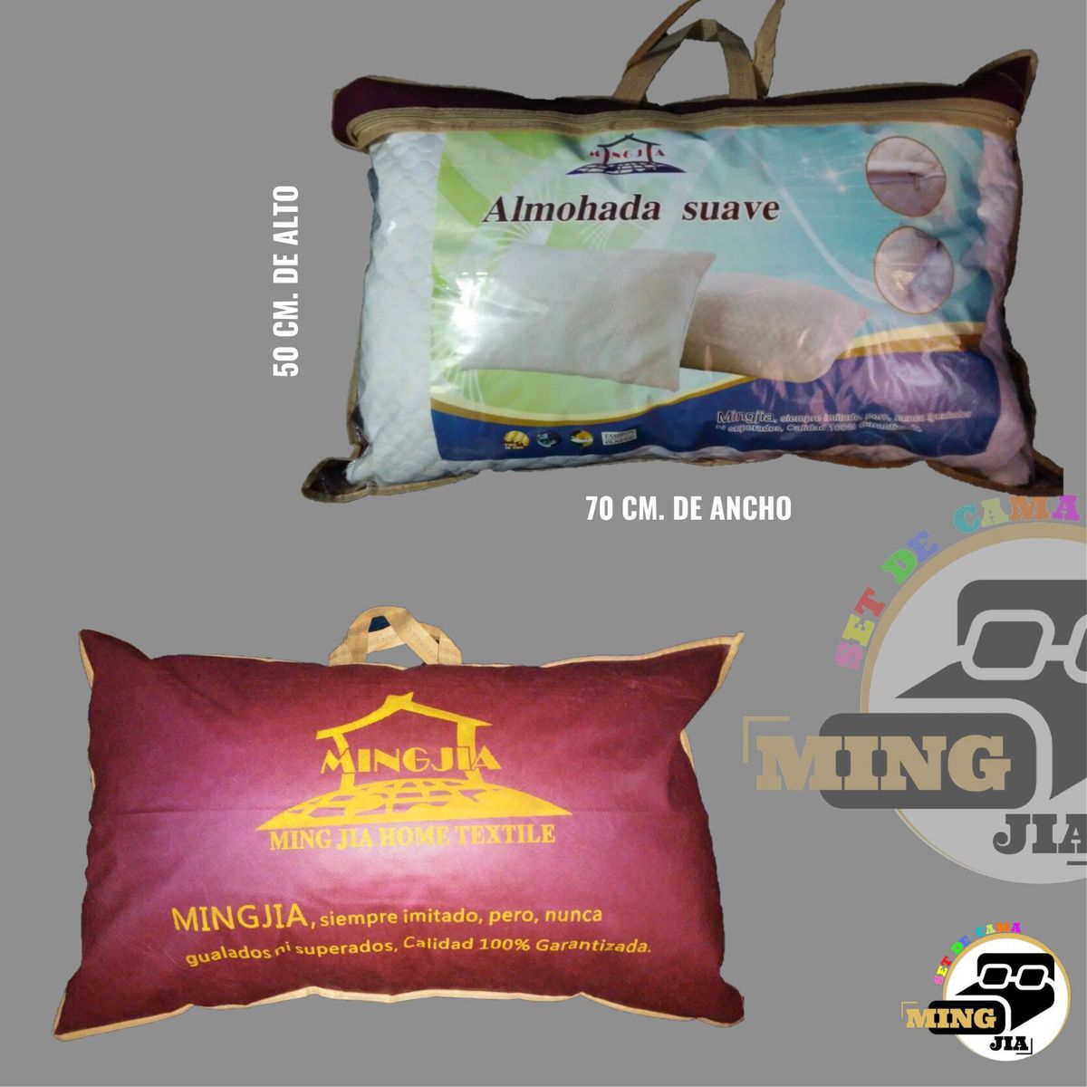 MINGDA - Almohada SUAVE - ORIGINAL MINGJIA 100 % ALGODON