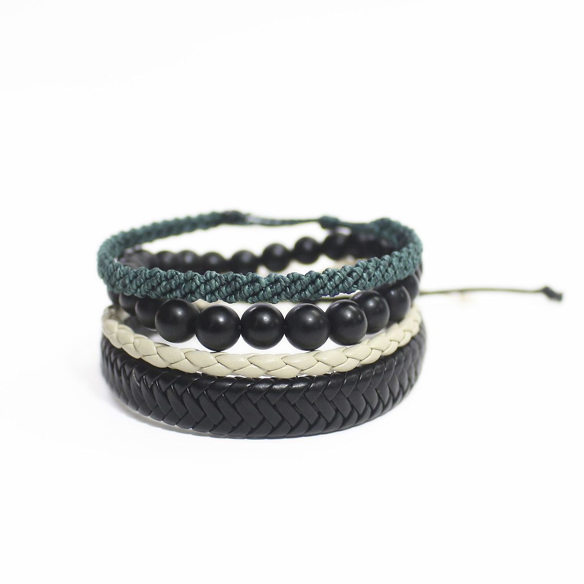 MANYA - Set de 4 Pulseras De Hombre Regulable - Manya