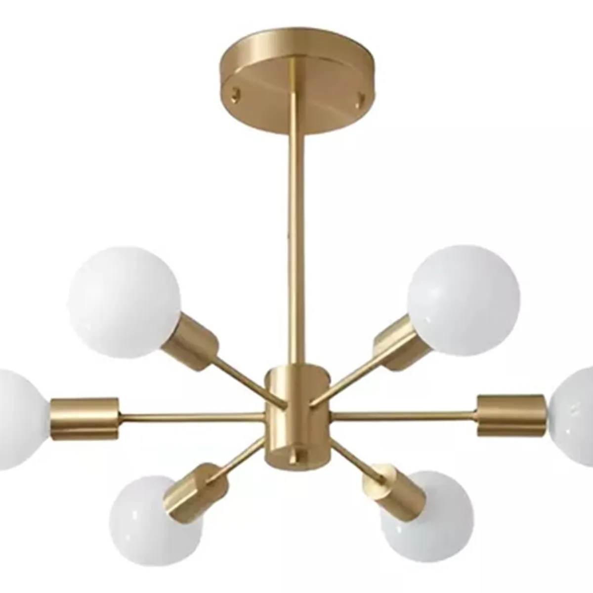 GENERICO - Lámpara colgante modelo araña color dorado - Incluye 6 focos