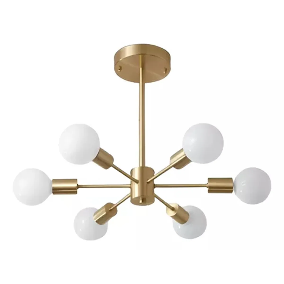 GENERICO - Lámpara colgante modelo araña color dorado - Incluye 6 focos