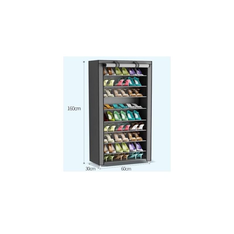 GENERICO - Zapatera tela 9 niveles 27 pares diseños varios - multicolor