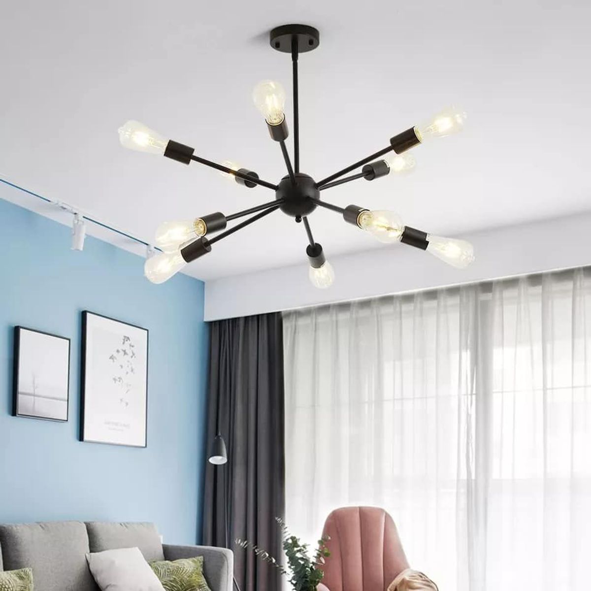 GENERICO - Lámpara colgante color negro Incluye focos