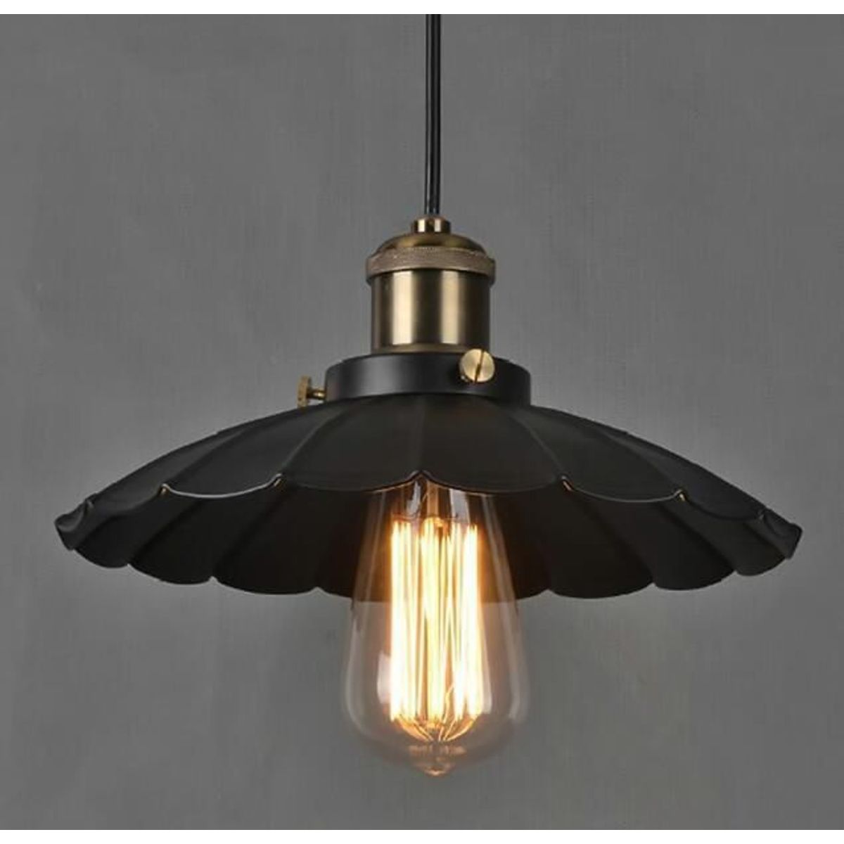 GENERICO - Lámpara colgante modelo flor platillo color negro