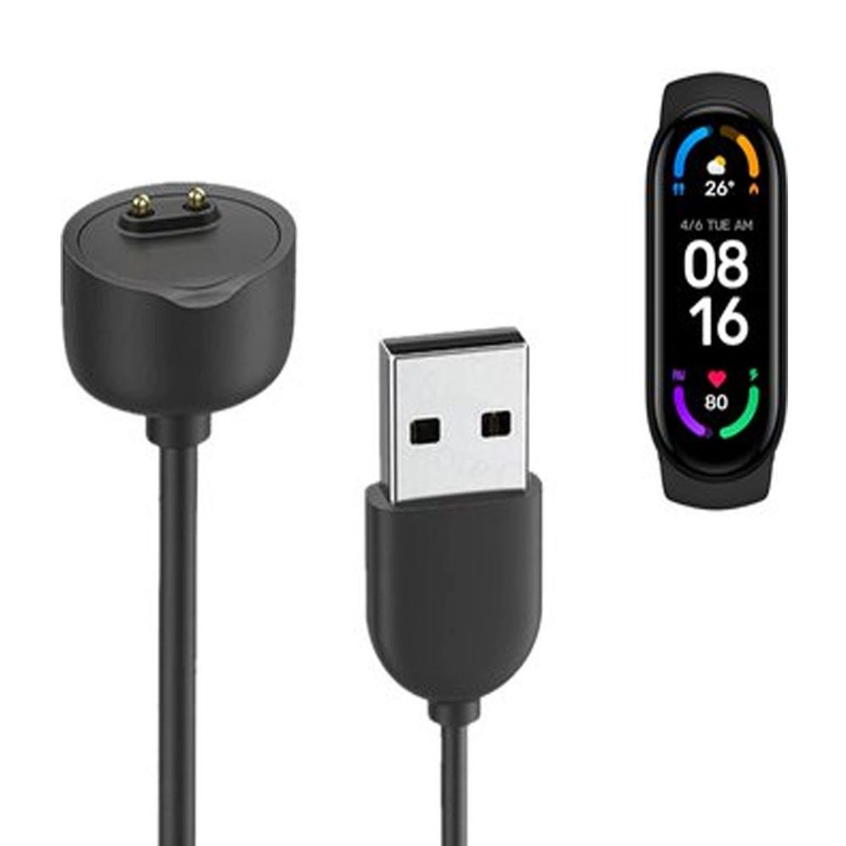 GENERICO - Cargador para Xiaomi Mi Band 6 Magnético Negro