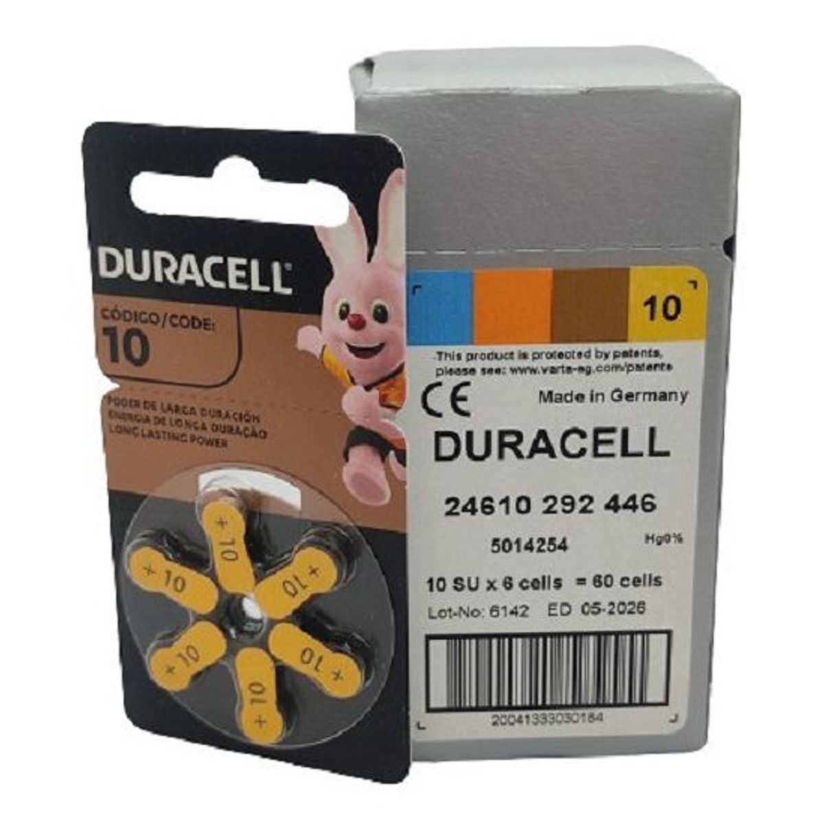 DURACELL - CAJA DE 60 PILAS PARA AUDIFONOS MEDICADOS DURACELL 10