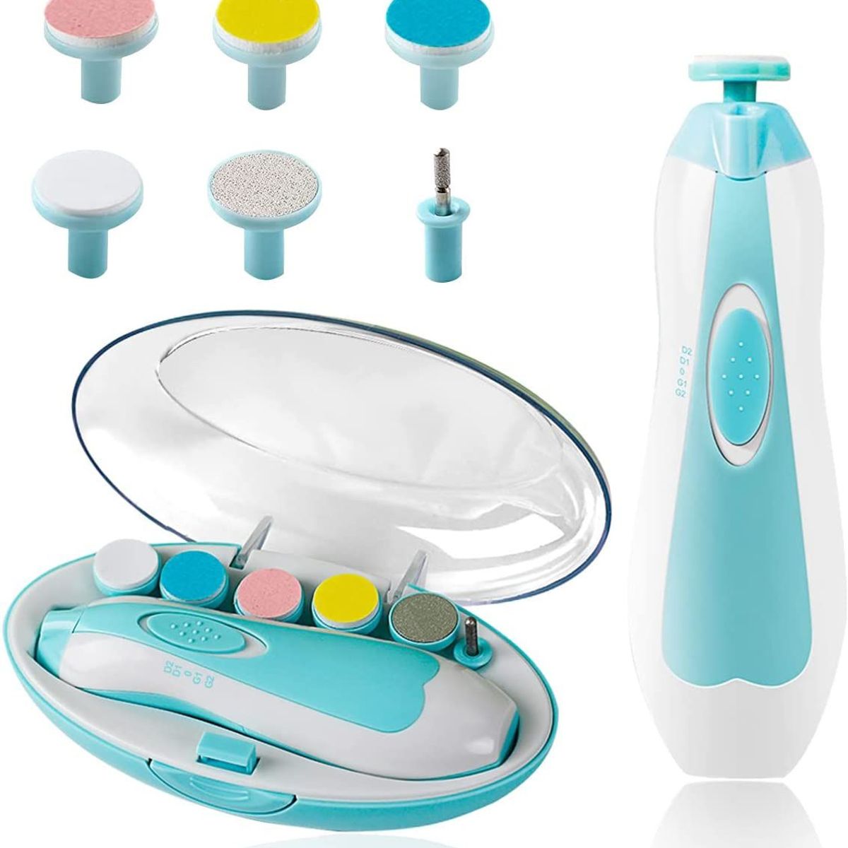 OEM - Kit Cortauñas para bebé Manicure Pulidor Uñas Celeste