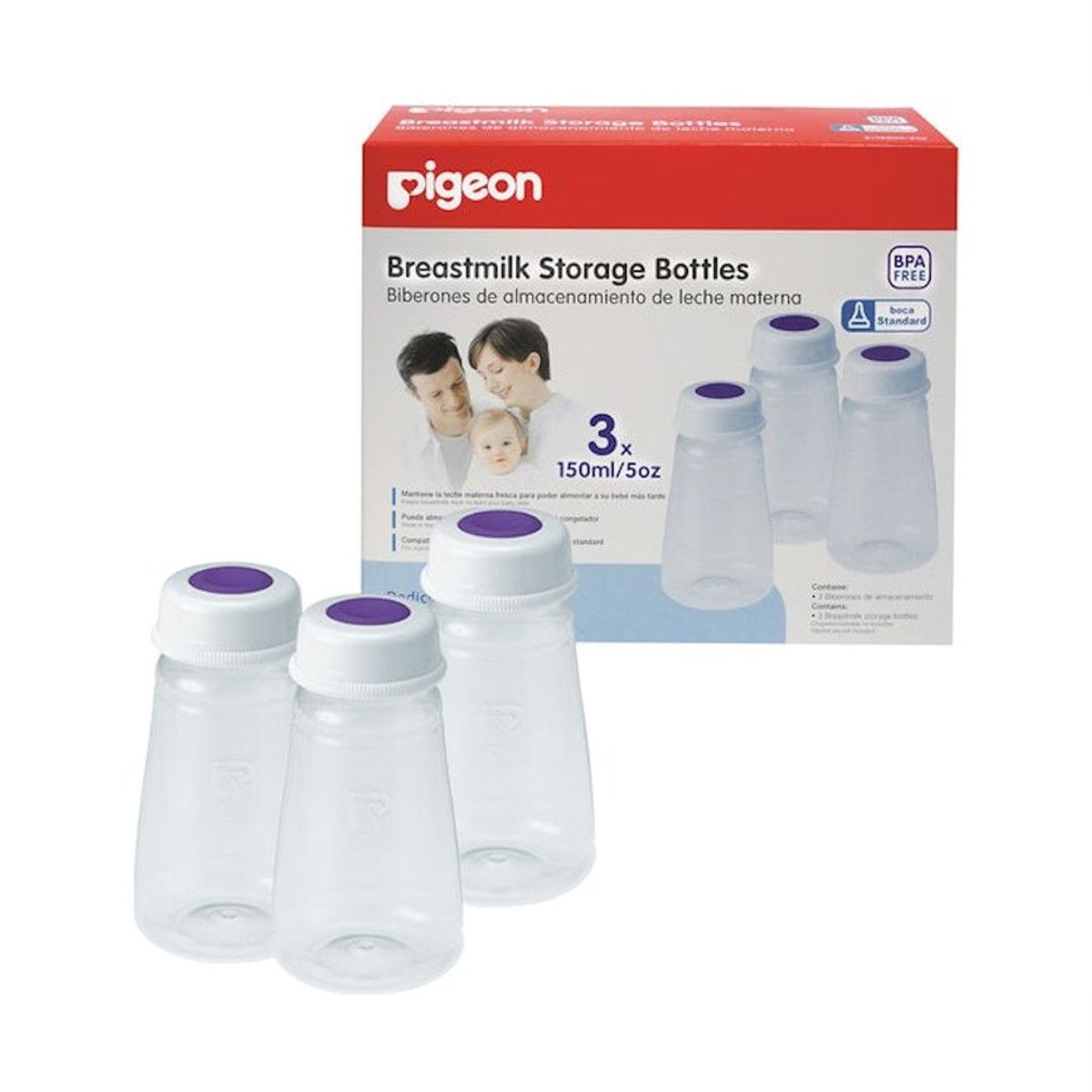 PIGEON - Biberones de Almacenamiento de Leche Materna 16698 X3 PIGEON