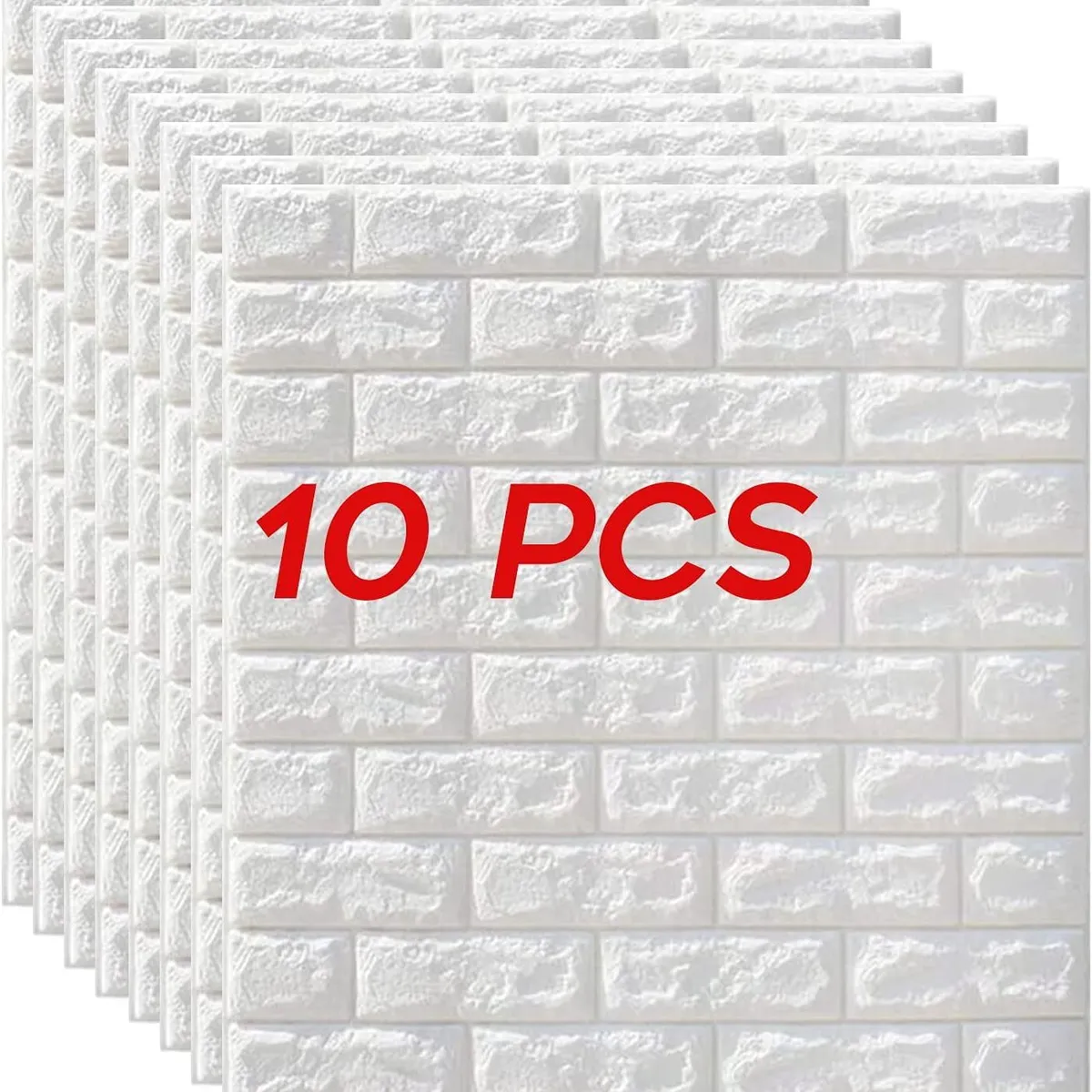 GENERICO - Papel Tapiz Autoadhesivo Decoración 3D Ladrillo 70 x 77 cm 10 Unidades