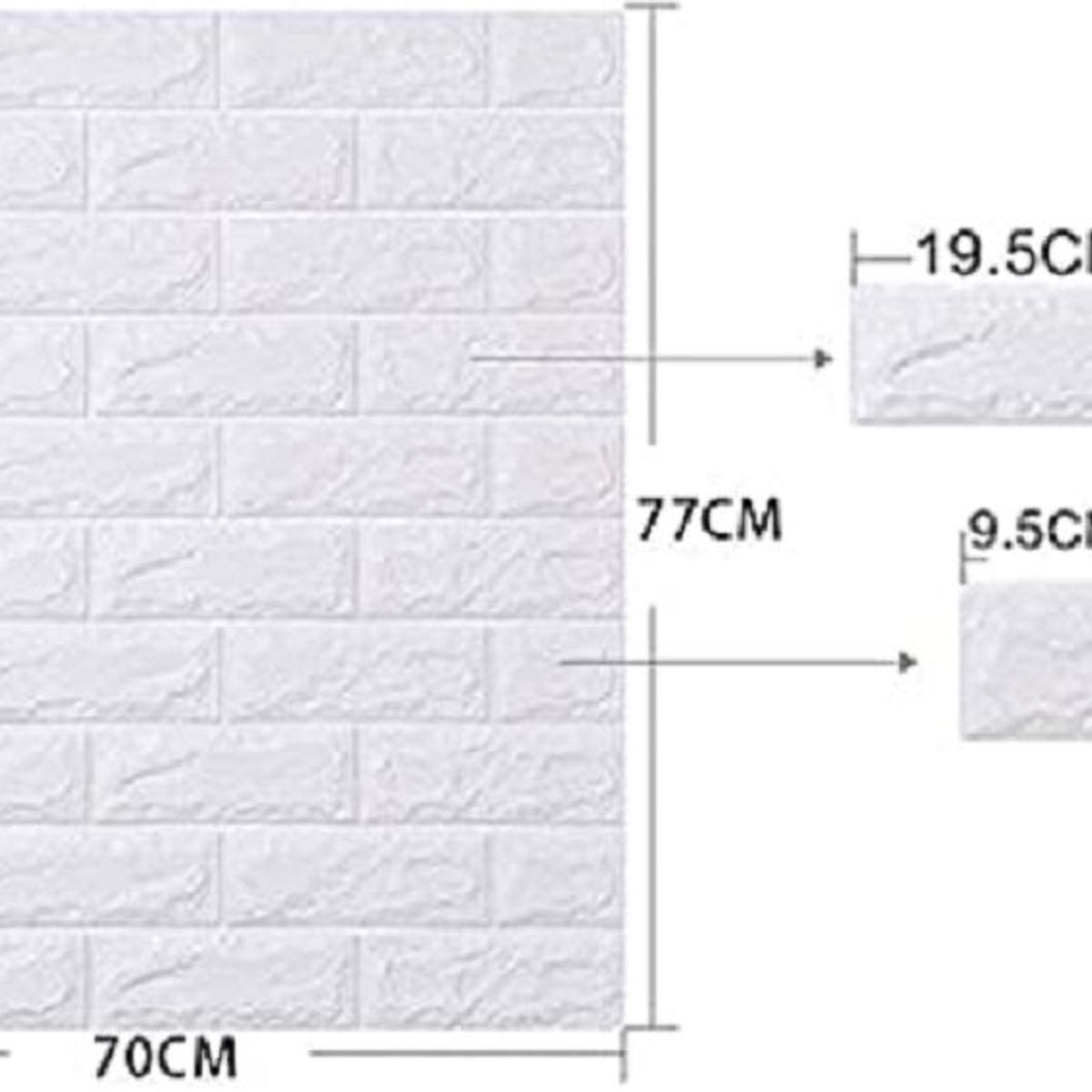 OEM - Papel Tapiz Autoadhesivo Decoración 3D Ladrillo Blanco 10 Pcs