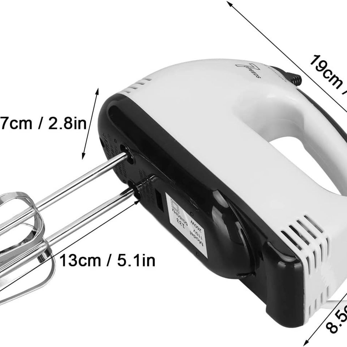 OEM - Batidora de mano eléctrica, batidora eléctrica de 7 velocidades