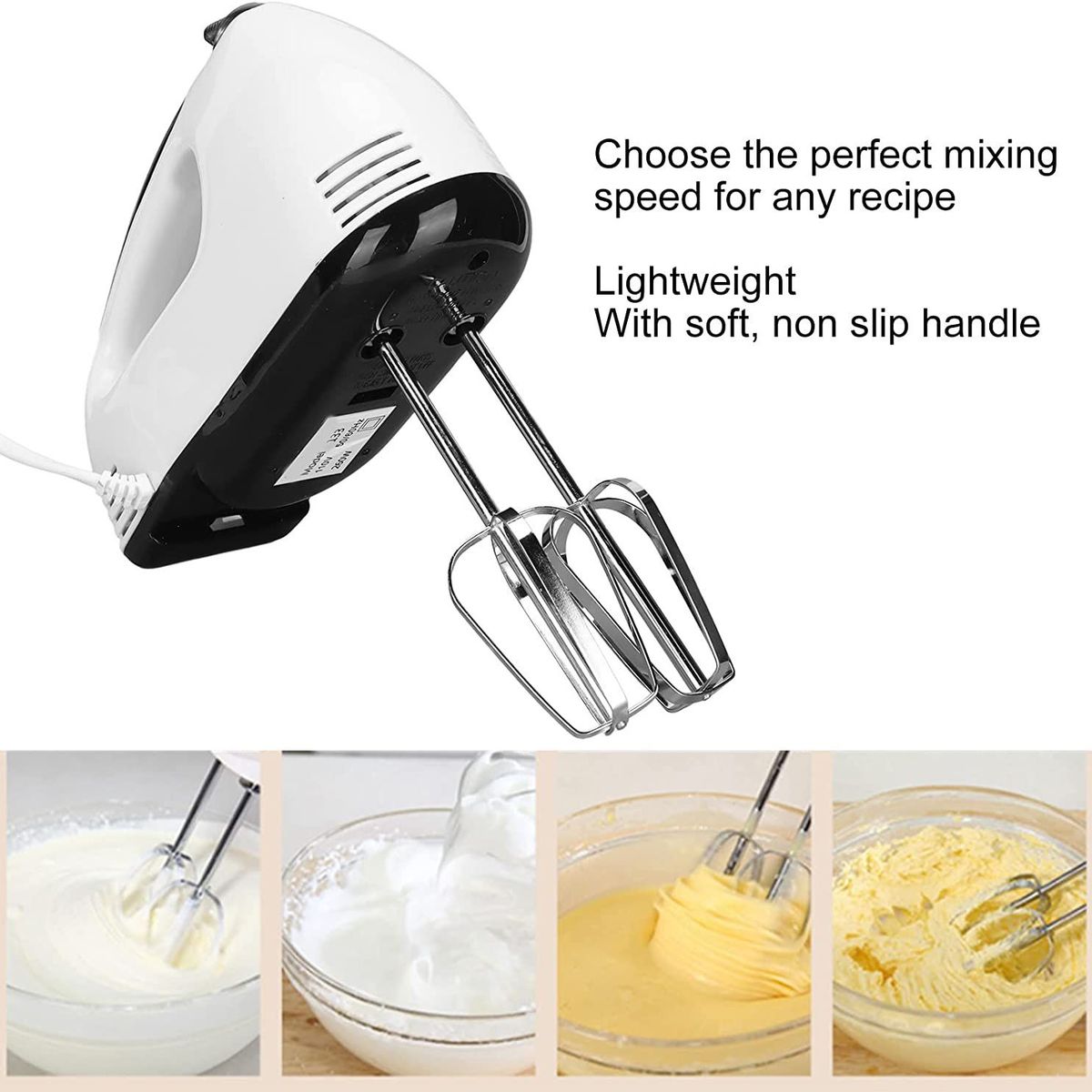 OEM - Batidora de mano eléctrica, batidora eléctrica de 7 velocidades