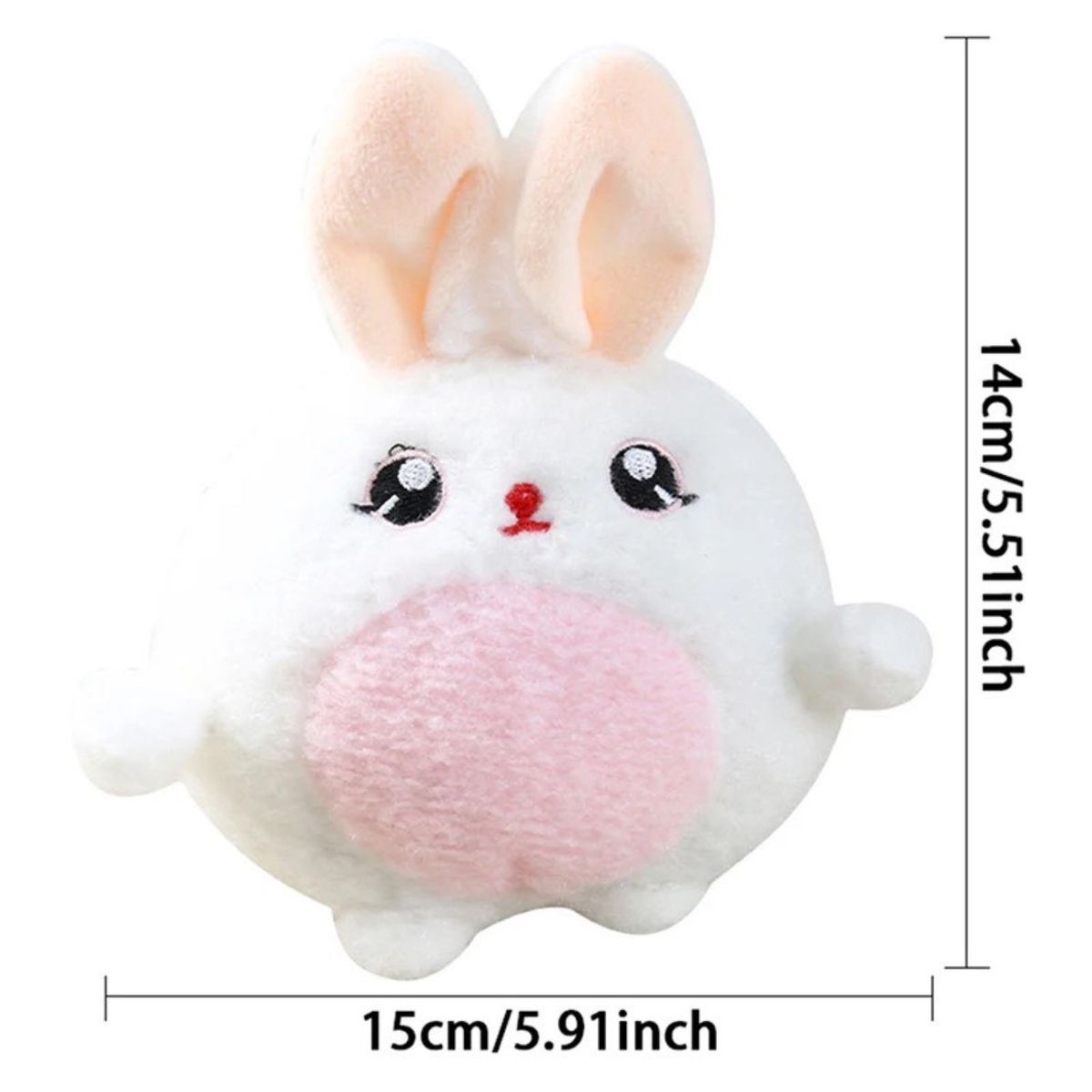 GENERICO - Peluche llavero Conejo Gordo Kawaii para Mochila Cartera.