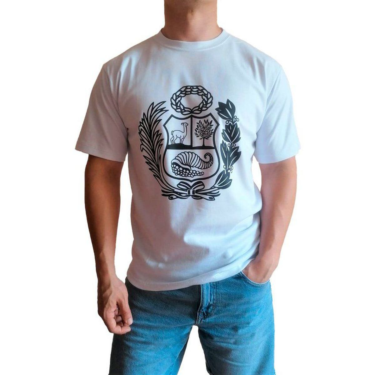 GENERICO - Polo Hombre manga corta diseño Escudo del Perú