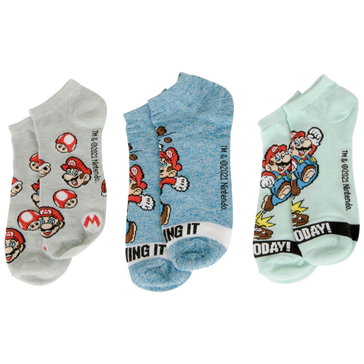 BIOWORLD - Pack x 3  Medias Mario Bros Retro