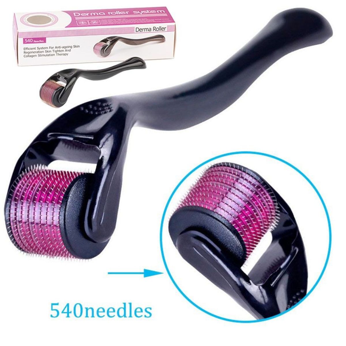 OEM - Derma Roller Rodillo de 540 Microagujas de Titanio